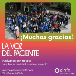 cartell amb una foto del encuentro de familias de retinoblastoma