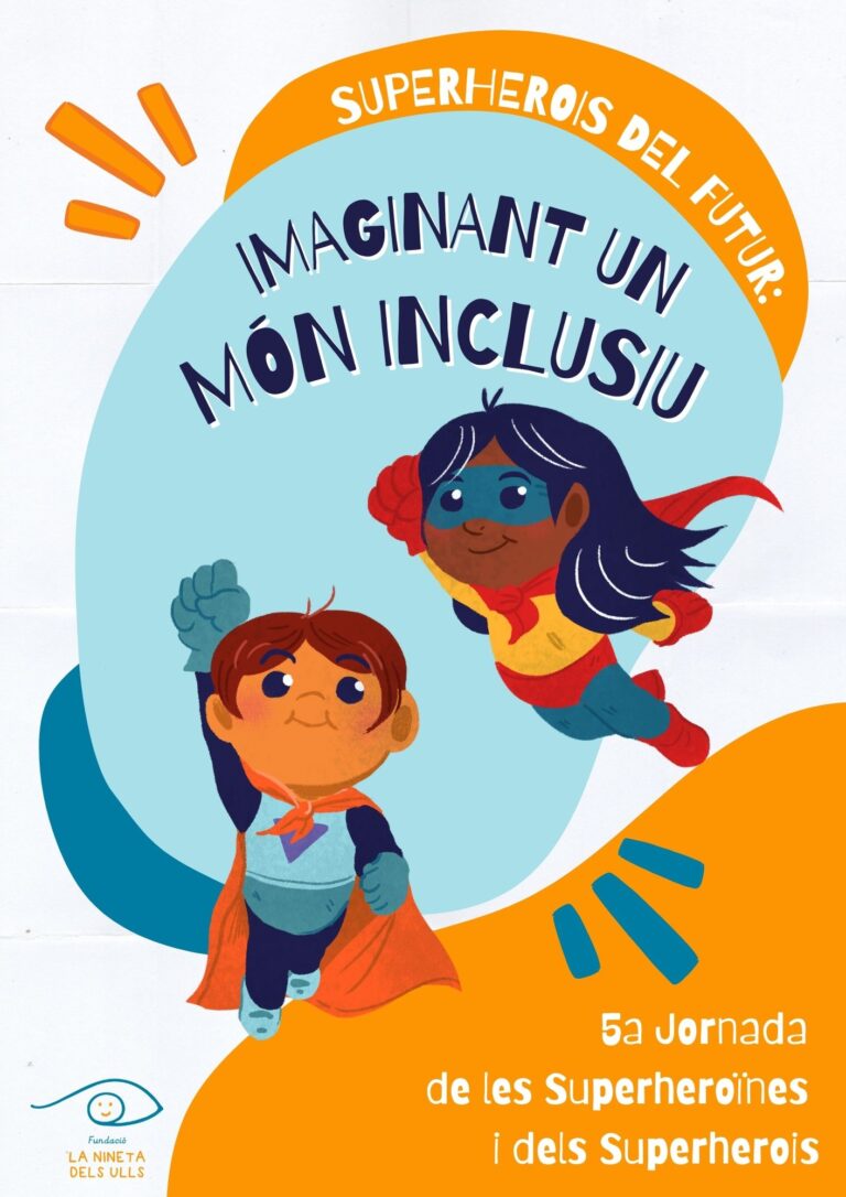 CARTELL jornada superherois amb titol: Imaginant un món inclusiu