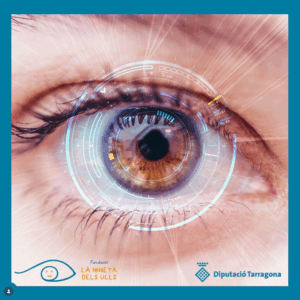 Ull humà amb tecnologia digital aplicada a la detecció precoç del retinoblastoma infantil mitjançant una aplicació mòbil desenvolupada per la Fundació La Nineta dels Ulls amb el suport de la Diputació de Tarragona.